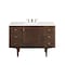 James Martin Vanities Amberly 48in Single Vanity, Mid-Century Walnut w/ 3 CM White Zeus Top 670-V48-WLT-3WZ - alternate 1